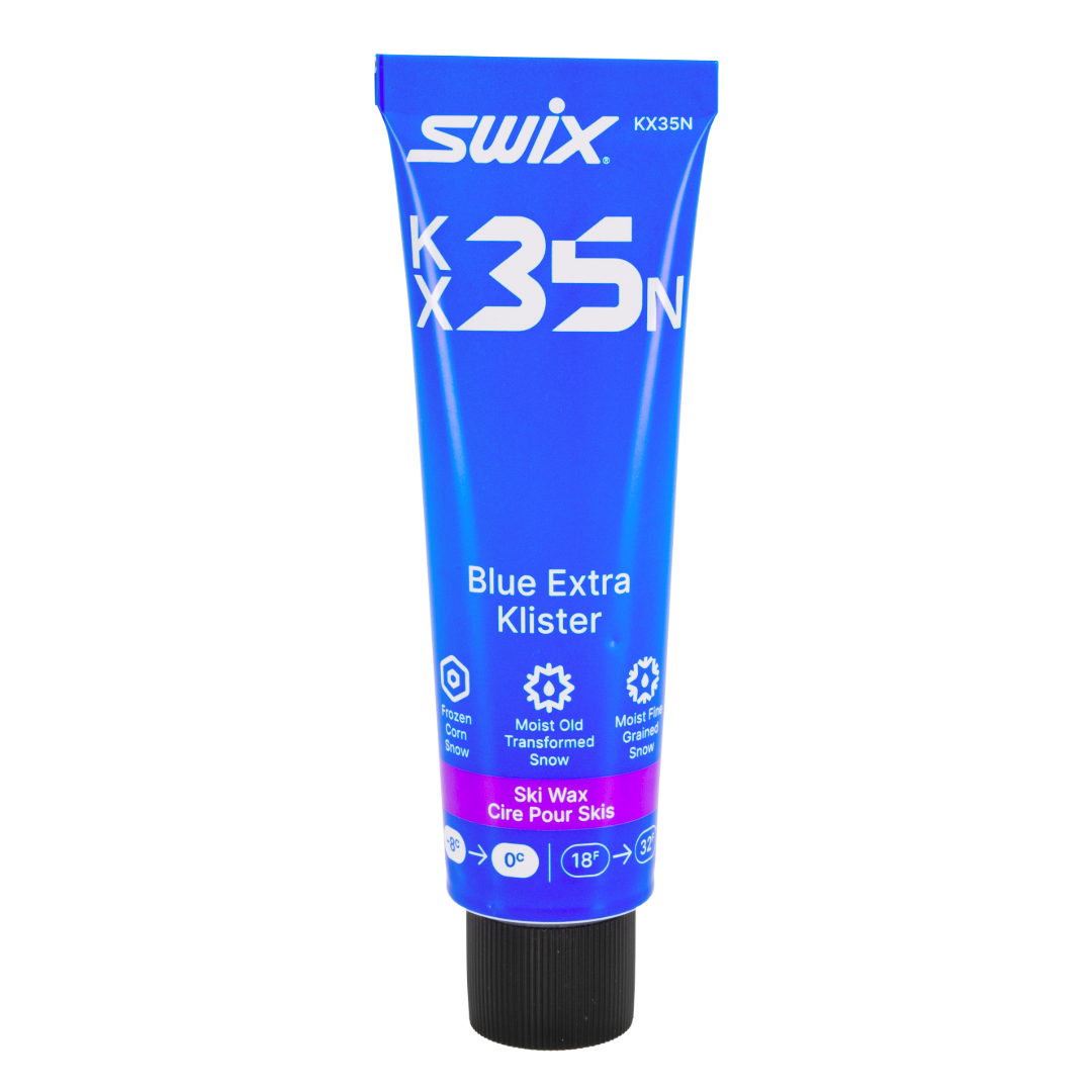 A product picture of the Swix KX35N Blue Extra Klister (0C/-8C) | 55g