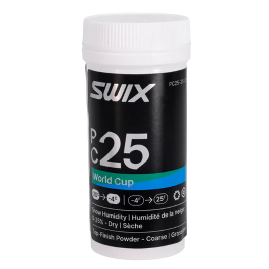 A product picture of the Swix PF25 WC Fine Dry Powder Glide Wax  | 25g