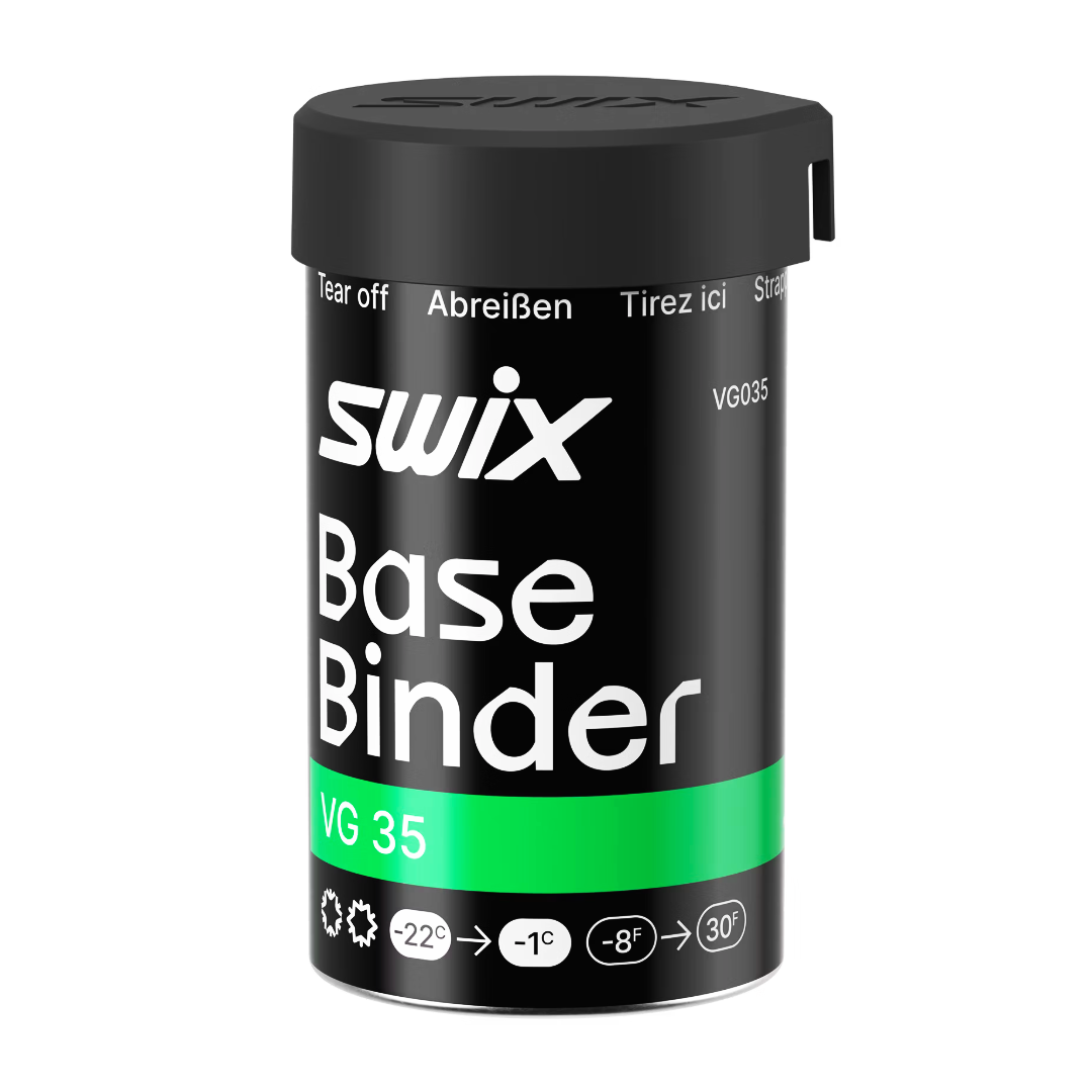 A product picture of the Swix VG35 Green Base Binder Kick Wax (-1C/-22C) | 45g