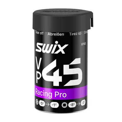 A product picture of the Swix VP45 Purple-Blue Kick Wax (-3C/-8C) | 45g