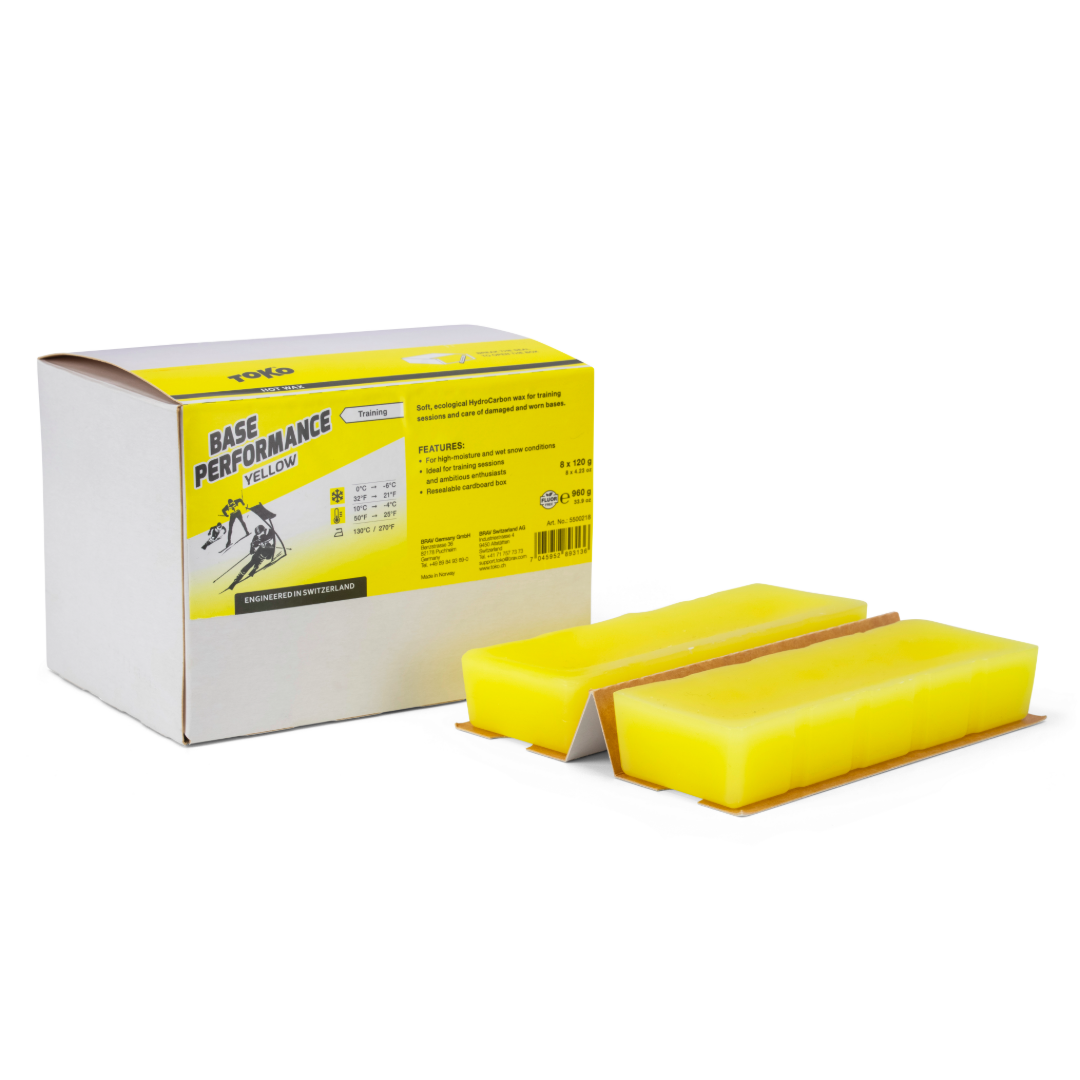 A product picture of the Toko Base Performance Yellow Paraffin Melt Wax