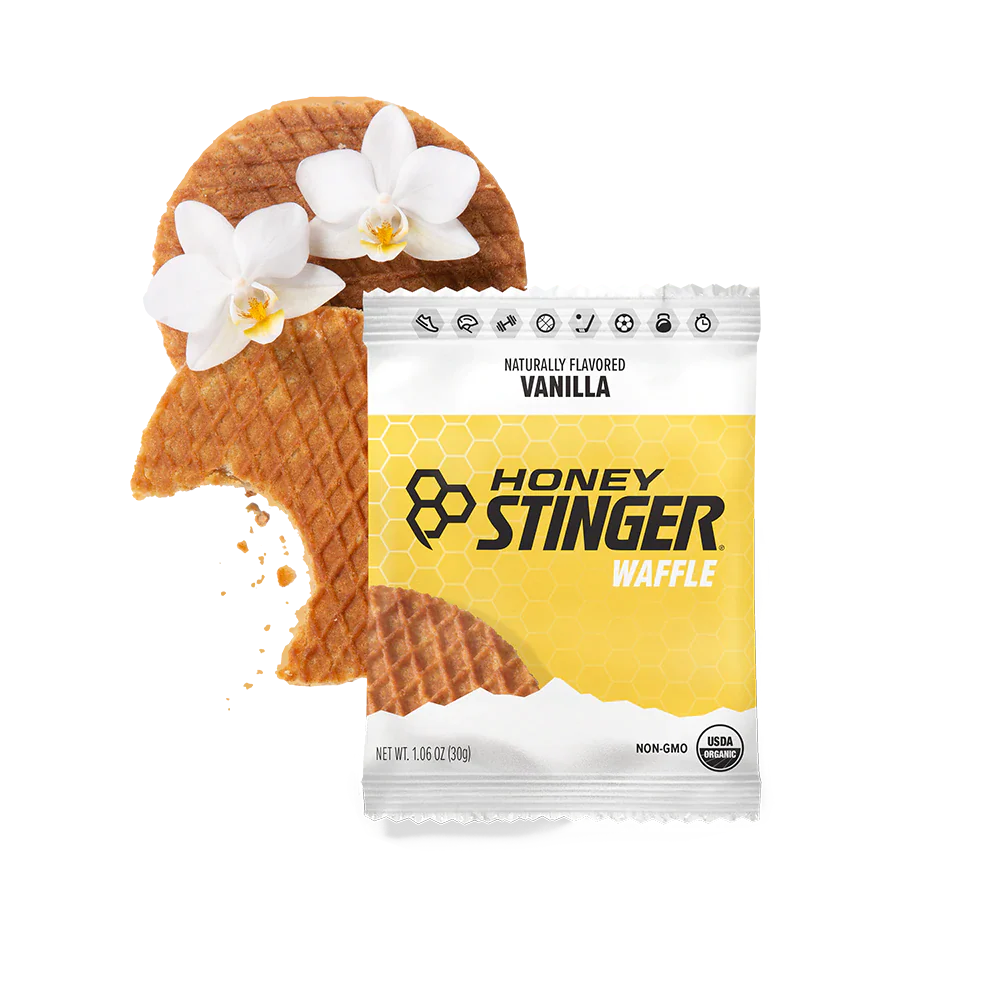 A product picture of the Honey Stinger Vanilla Waffles