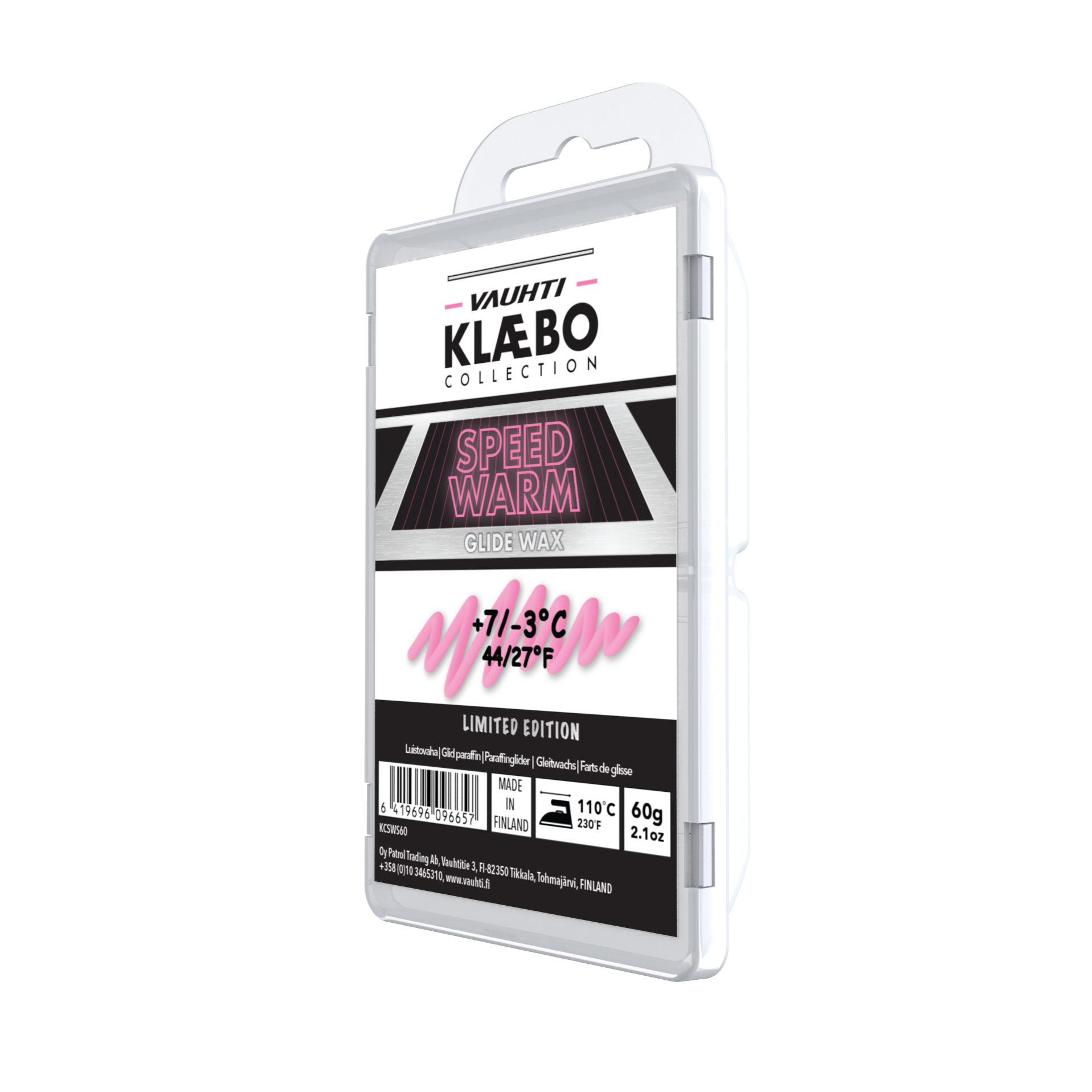 A product picture of the Vauhti Klaebo Speed Warm Melt Wax (7C/-3C) | 60g