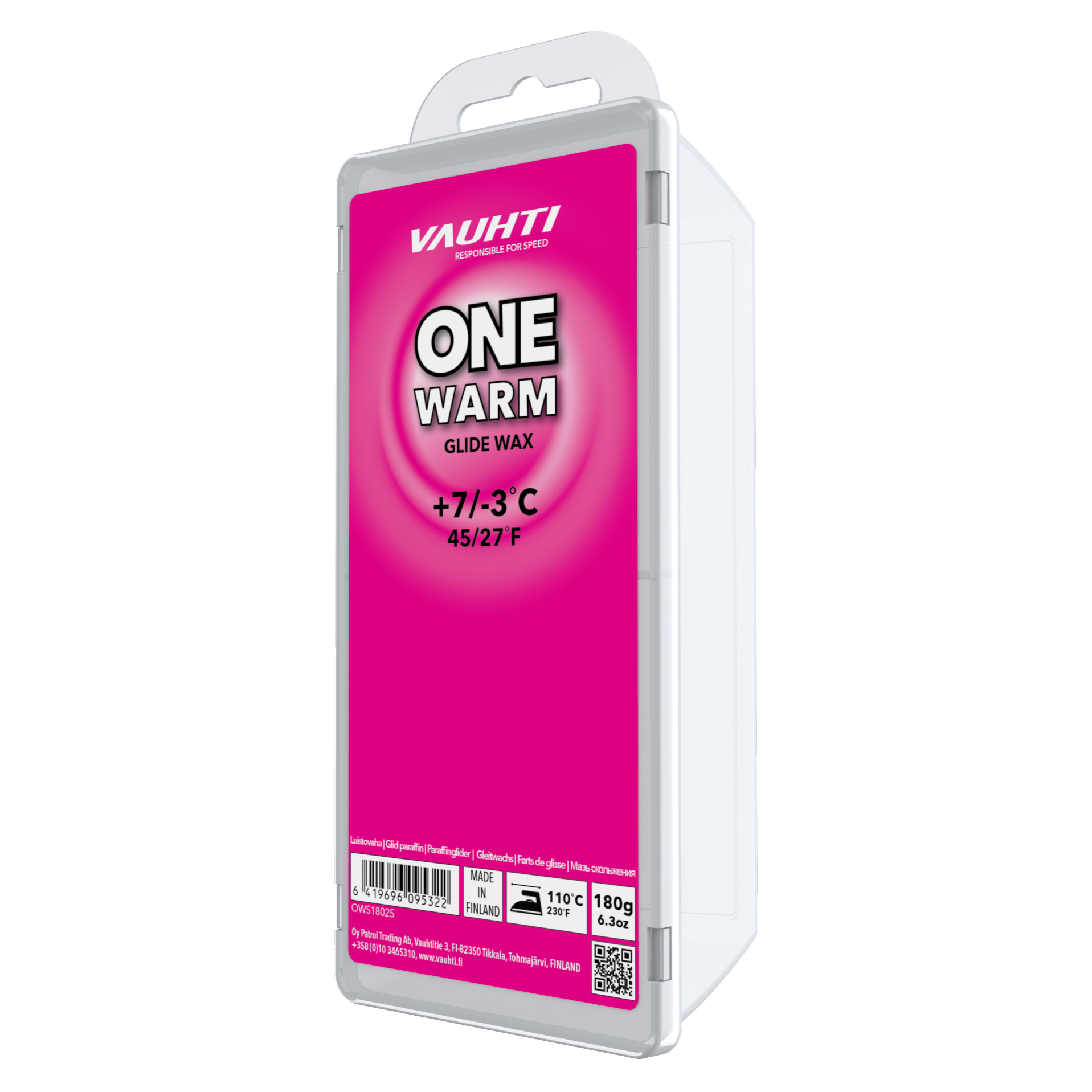 A product picture of the Vauhti ONE WARM Melt Wax (7C/-3C)