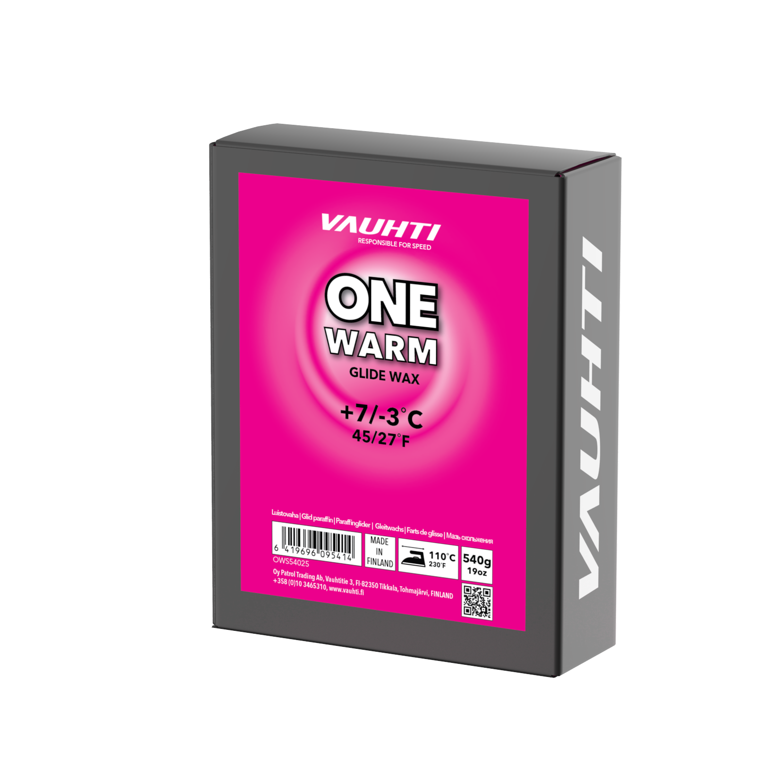 A product picture of the Vauhti ONE WARM Melt Wax (7C/-3C)