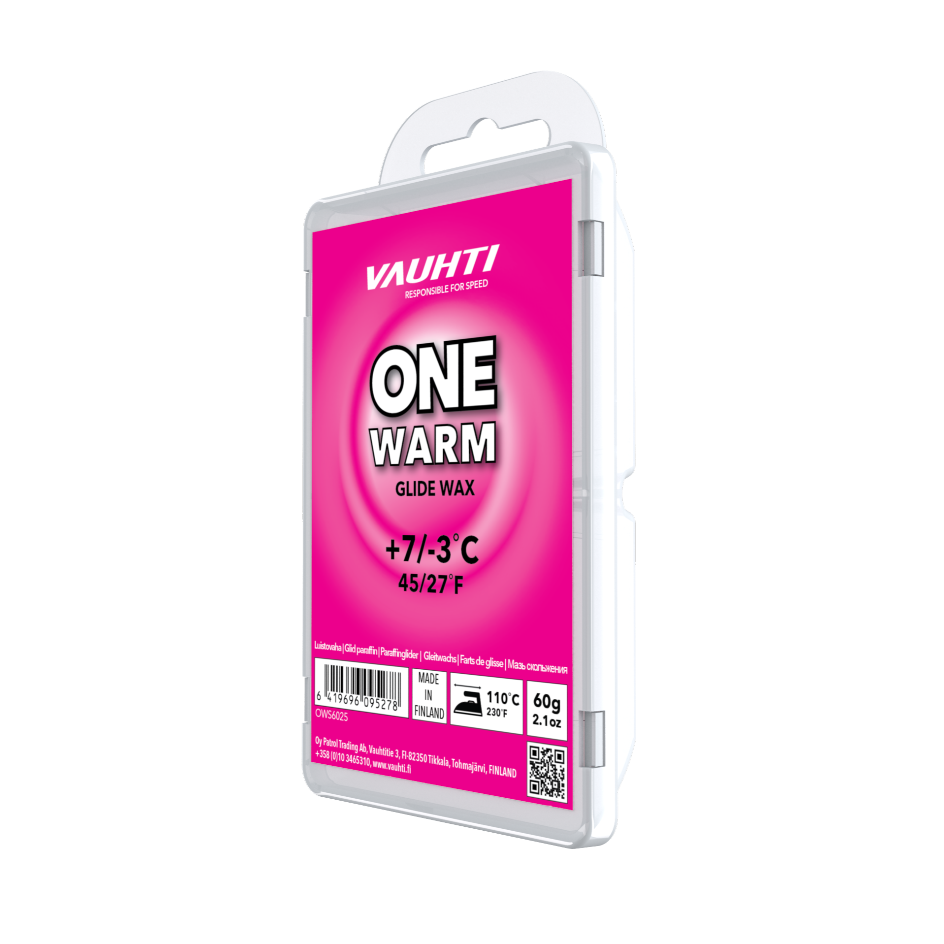 A product picture of the Vauhti ONE WARM Melt Wax (7C/-3C)