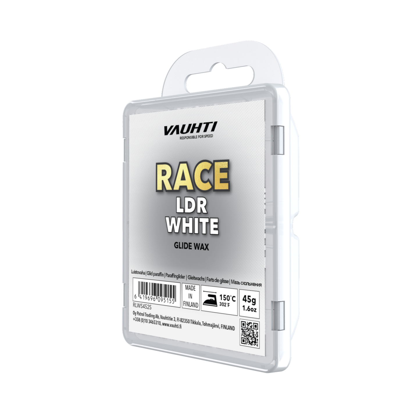 A product picture of the Vauhti RACE LDR WHITE Melt Wax