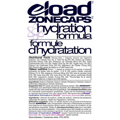 A product picture of the eLoad Sport Nutrition Zonecaps Electrolyte Capsules