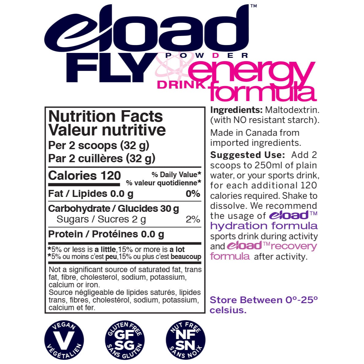 A product picture of the eLoad Sport Nutrition Fuel Formula Drink Mix