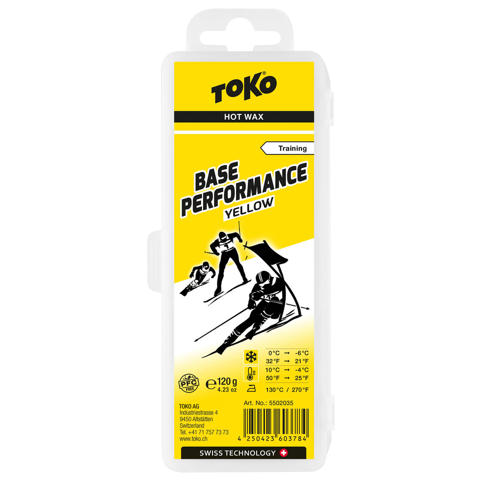 A product picture of the Toko Base Performance Yellow Paraffin Melt Wax