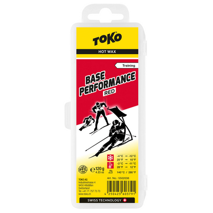 A product picture of the Toko Base Performance Red Paraffin Melt Wax