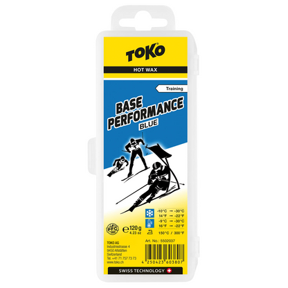 A product picture of the Toko Base Performance Blue Paraffin Melt Wax