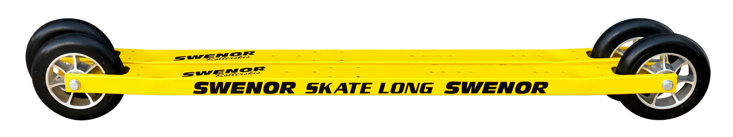 An aluminium skate rollerski with a longer shaft for a better balance point.