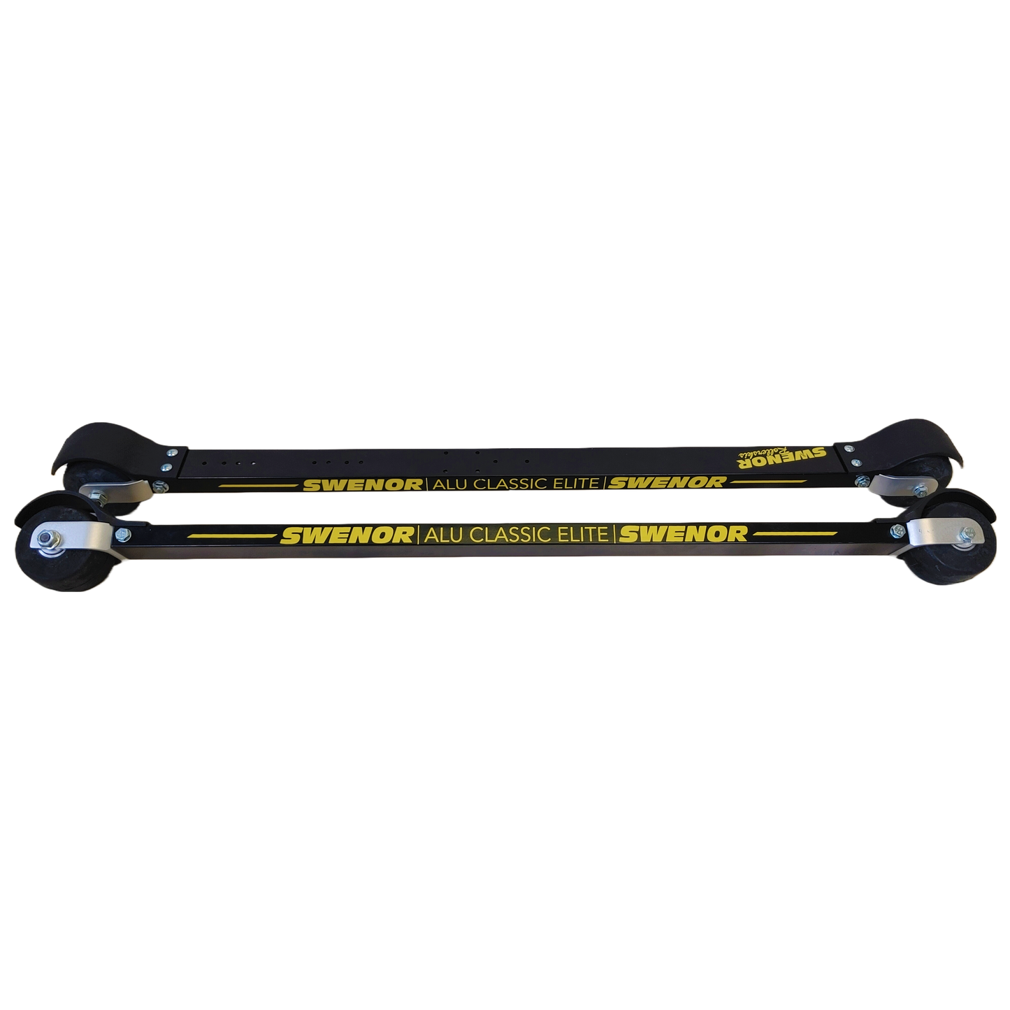 A longer aluminium classic rollerski with better ground contact for striding. 