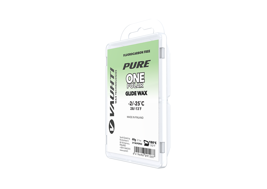 From the Vauhti Fluoro-free PURE line. PURE-LINE ONE POLAR PARAFFIN An entry-level fluoro-free paraffin for very cold conditions. 