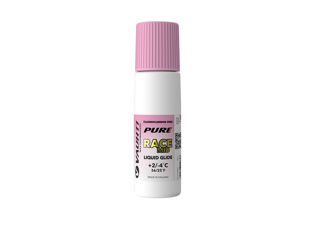 From the Vauhti Fluoro-free PURE line. PURE-LINE RACE MID LIQUID GLIDE A high-performance fluoro-free racing liquid for med conditions. 