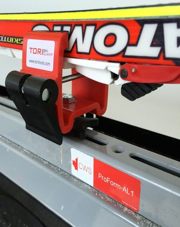 Tori Ski Tools Clamp attached to the CWS ProForm